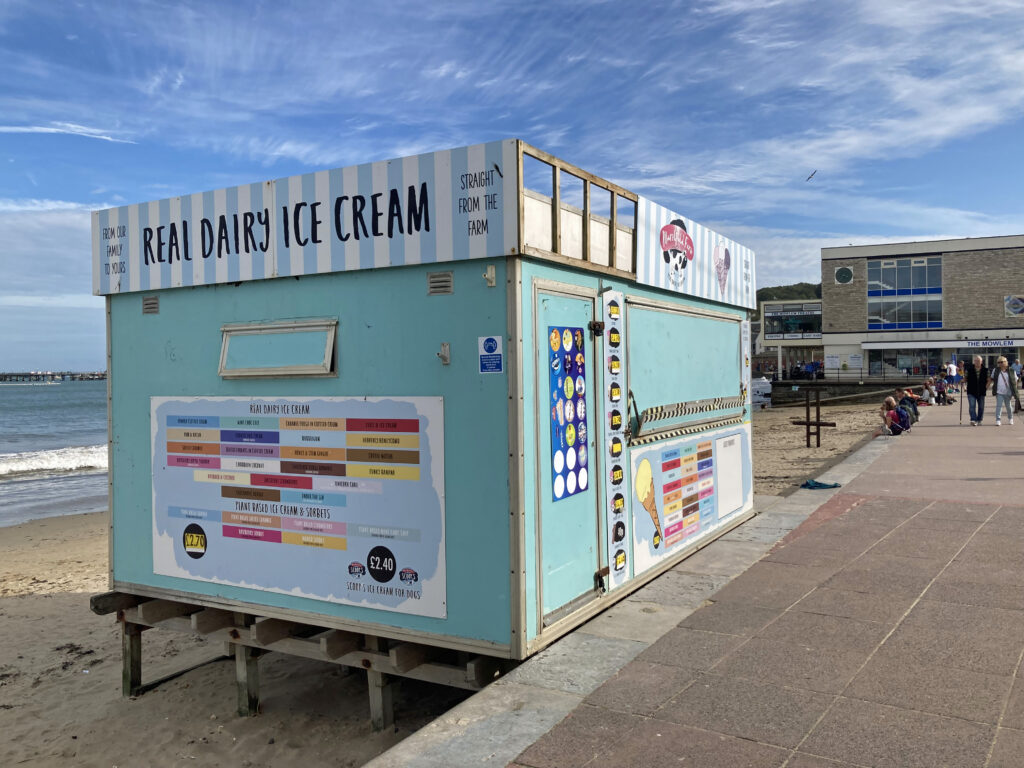 Ice cream kiosk on Swanage seafront