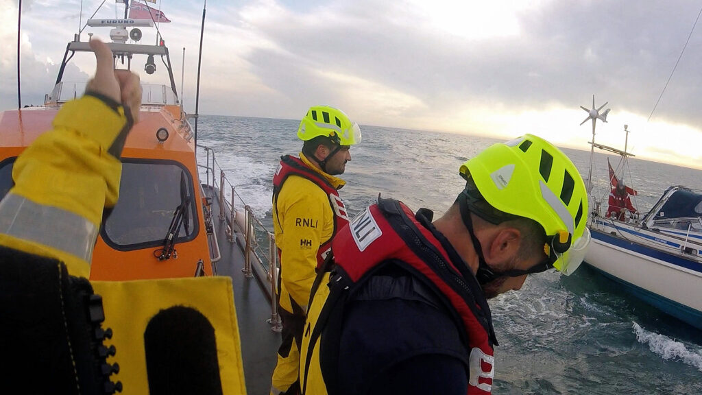 Swanage lifeboat rescue of boat