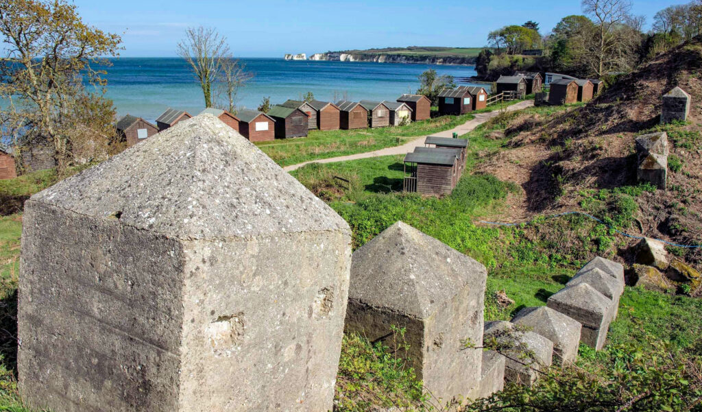 Dragons teeth were planted along the coastline at Studland to stop enemy tanks from landing