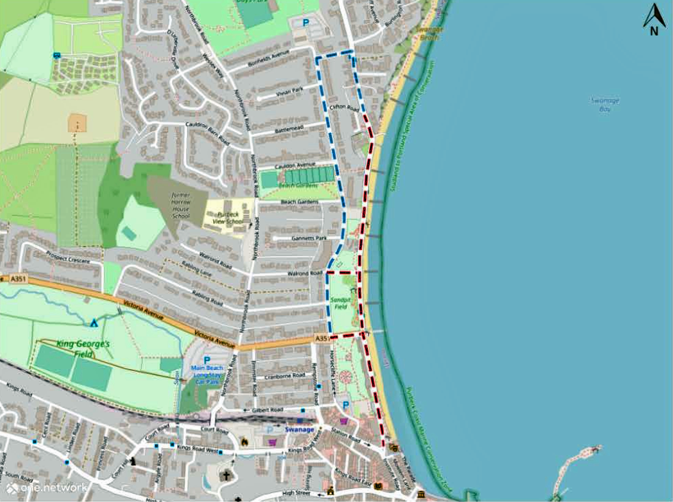 map of Swanage road closure
