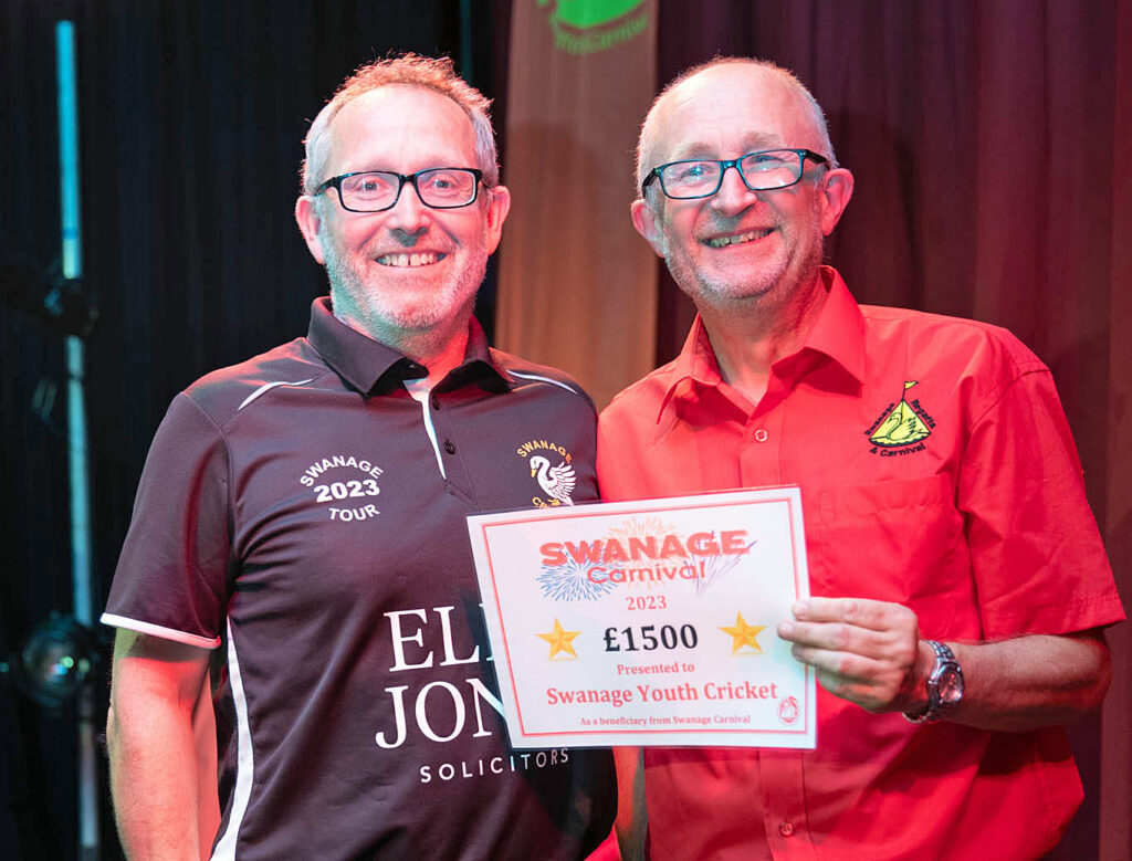 Collecting £1,500 to support youth cricket in Swanage was chair of Swanage Cricket Club Craig Wells 