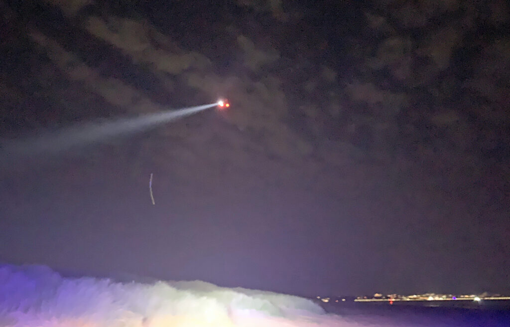 Nightime search by helicopter for 86 year old man