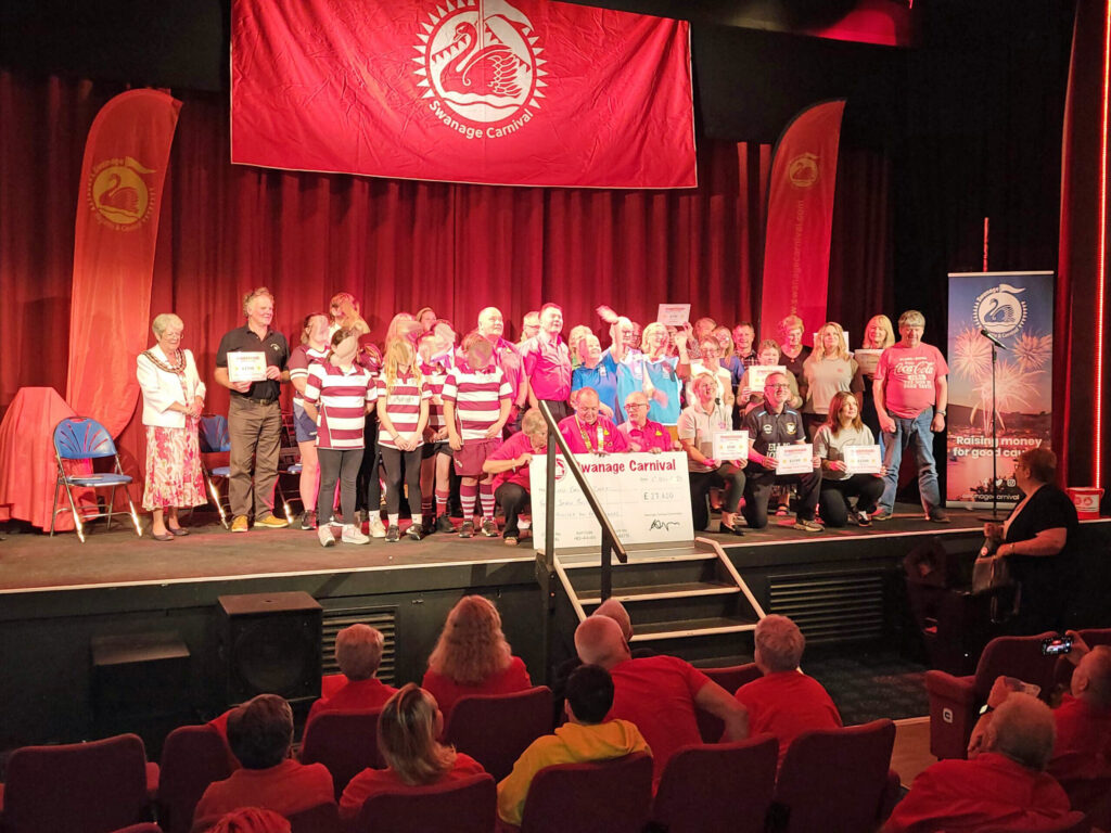 Receipients of cheques from Swanage Carnival 2023