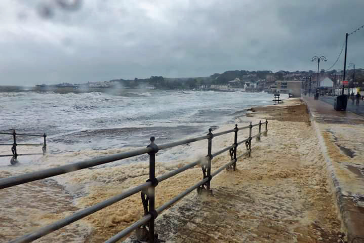 Swanage seafront during Storm Babet