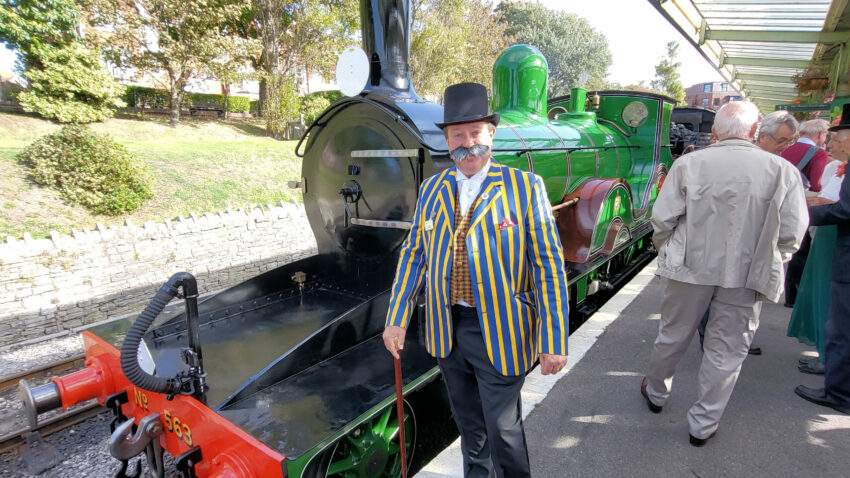 Back to the future - Victorian and Edwardian costume was the order of the day at Swanage Railway for the first trip of the T3 563 in 75 years