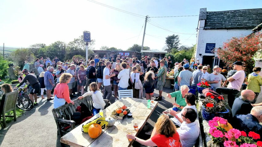 Huge crowds gathered for the pumpkin festival at the Square and Compass, Worth Matravers