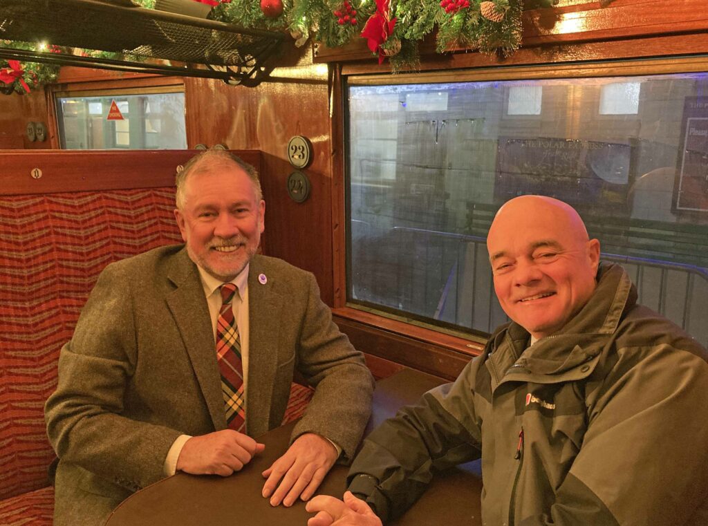 Gavin Johns and Frank Roberts on the Polar Express 2023