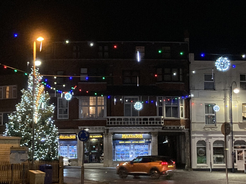 Swanage Christmas lights at Station Road
