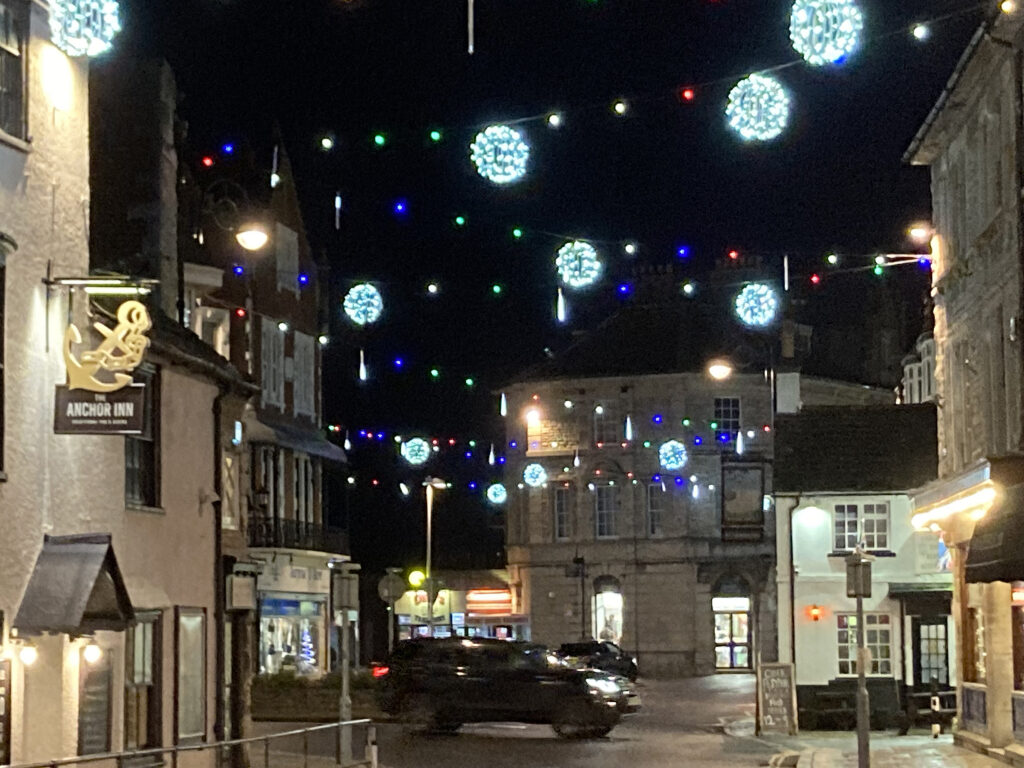 Swanage Christmas lights in the High Street