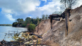 Storm Ciarán claimed two beach huts, eroded cliffs and washed away much of the beach at Studland