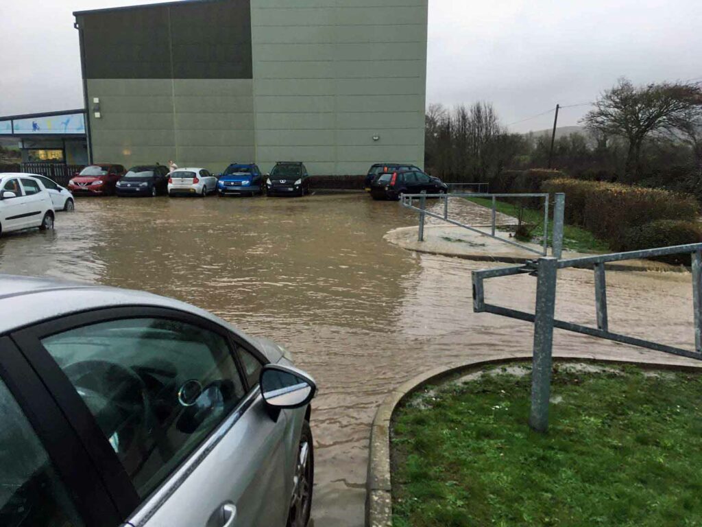 The Swanage School flooded