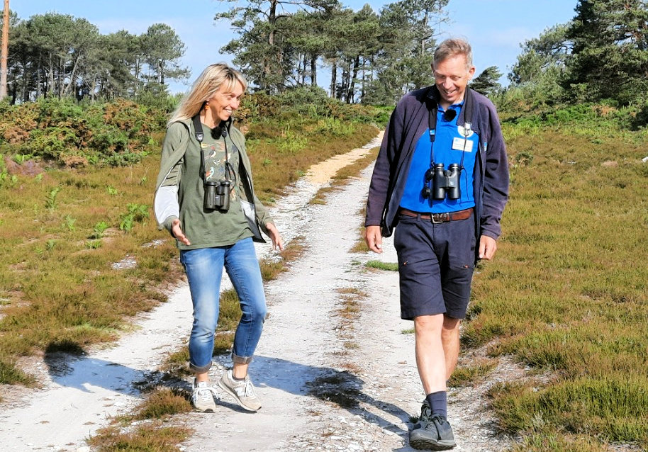 RSPB Arne senior sites manager Peter Robertson is hosting the BBC Watch team for the third time in a year