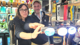 Joe and Kate Hartle of Purbeck Cider launched Purbeck Gold at the Horse and Groom pub, Wareham