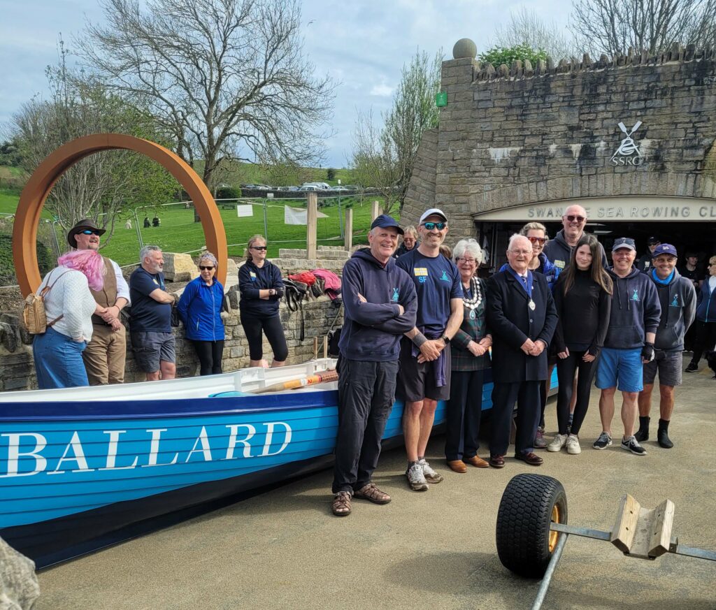 Swanage sea rowing launch of new training boat
