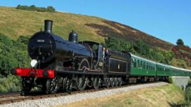 Swanage Railway steam loco T9 30120 at Corfe Castle