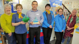 Culvin Milmer, Sarah Tattersall and the gold winning team from Swanage Information Centre