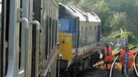 Swanage Railway Loco derailment at Corfe